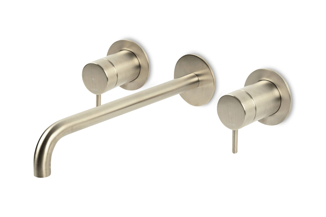 Lagoo - Garda - Inbouw wastafelmengkraan, 2 greeps (afbouwdeel) met uitloop (26 cm)  - Geborsteld Nikkel - G1204-26BN