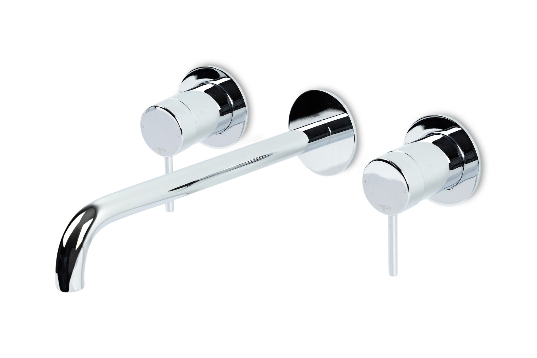 Lagoo - Garda - Inbouw wastafelmengkraan, 2 greeps (afbouwdeel) met uitloop (26 cm)  - Chroom - G1204-26CH