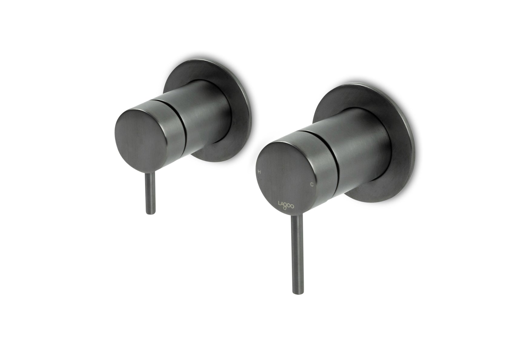Lagoo - Garda - Inbouw douche-/badmengkraan (afbouwdeel) met 2-weg omstel - Geborsteld Gun Metal PVD - G2230GM