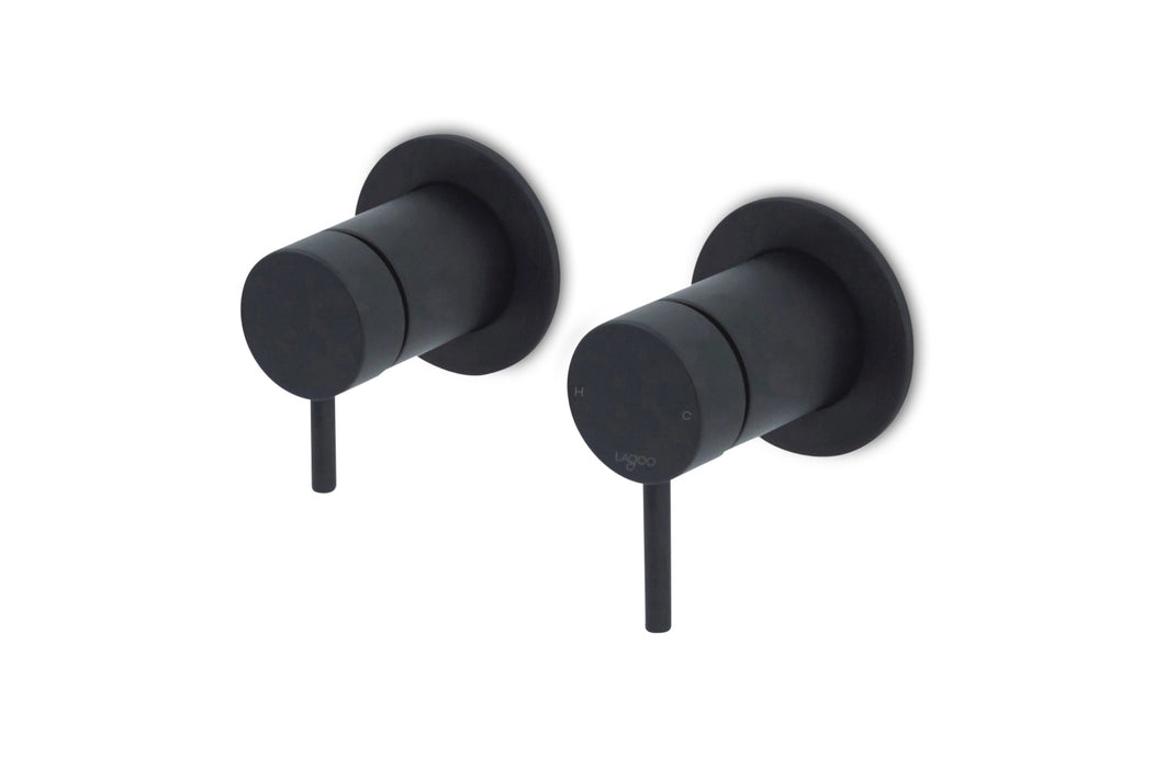 Lagoo - Garda - Inbouw douche-/badmengkraan (afbouwdeel) met 2-weg omstel - Mat Zwart - G2230MB