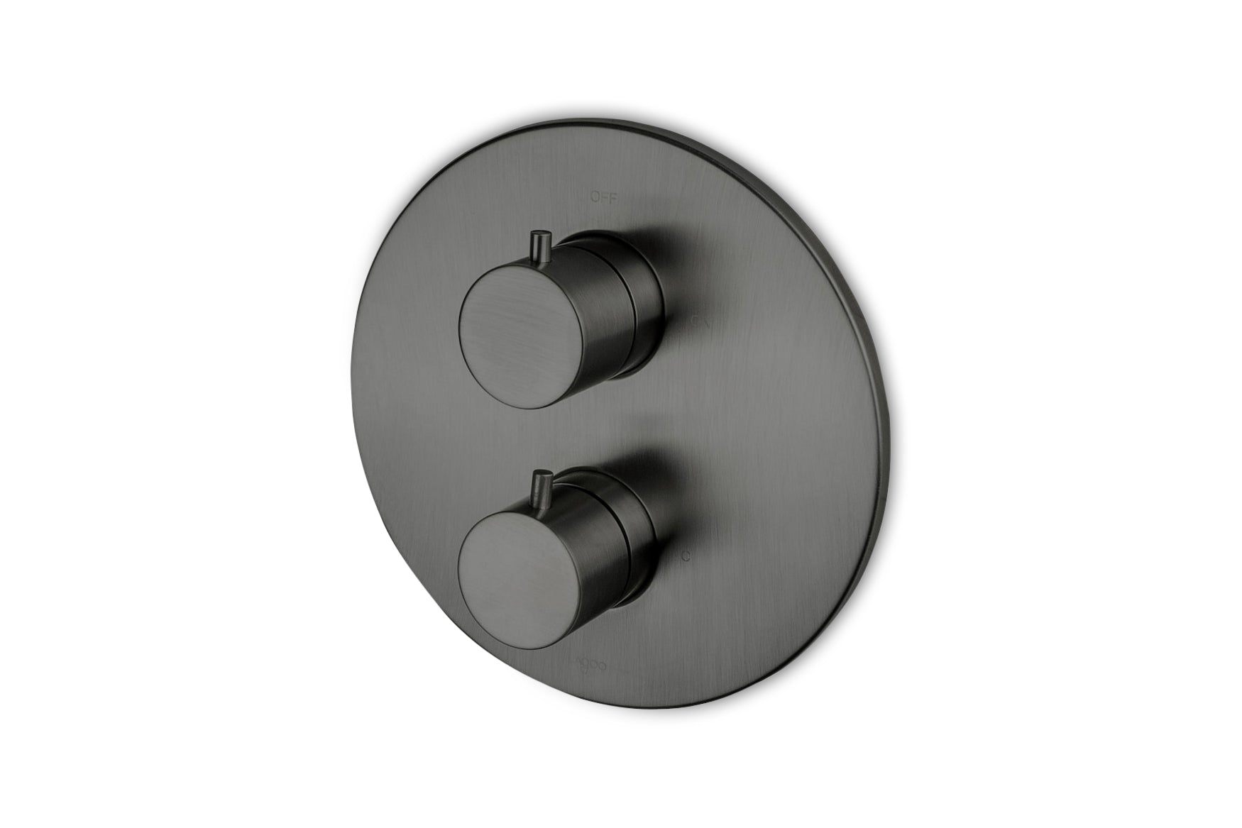 Lagoo - Garda - Inbouw thermostaat met 2-weg stop/omstel (afbouwdeel) - Geborsteld Gun Metal PVD - G2231GM