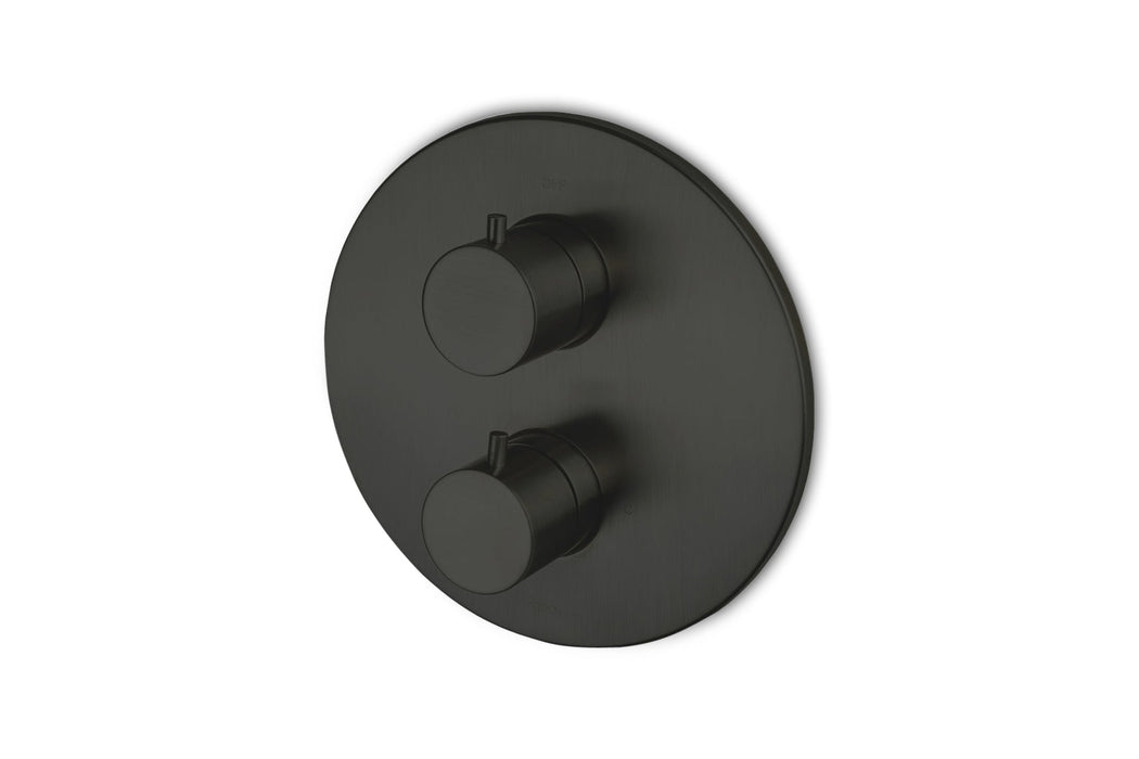 Lagoo - Garda - Inbouw thermostaat met 2-weg stop/omstel (afbouwdeel) - Mat Zwart - G2231MB