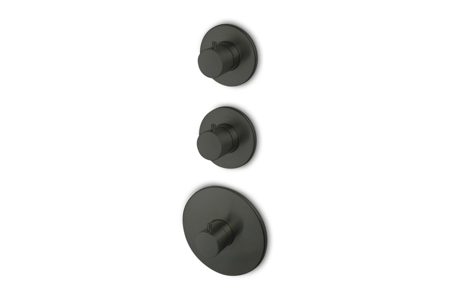 Lagoo - Garda - Inbouw thermostaat met 2 stopkranen (afbouwdeel) - Mat Zwart - G2233MB