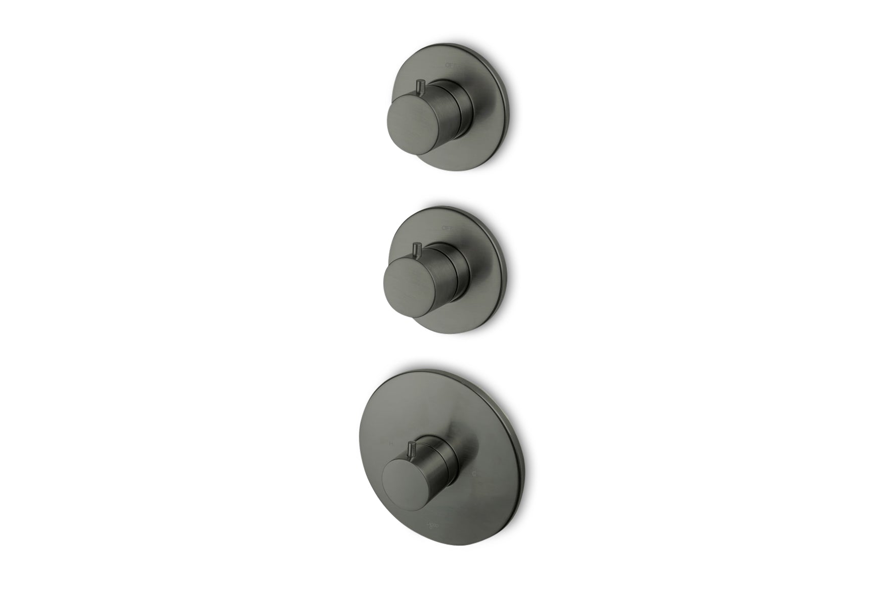 Lagoo - Garda - Inbouw thermostaat met 2-weg stop/omstel en 1 stopkraan (afbouwdeel) - Geborsteld Gun Metal PVD - G2235GM