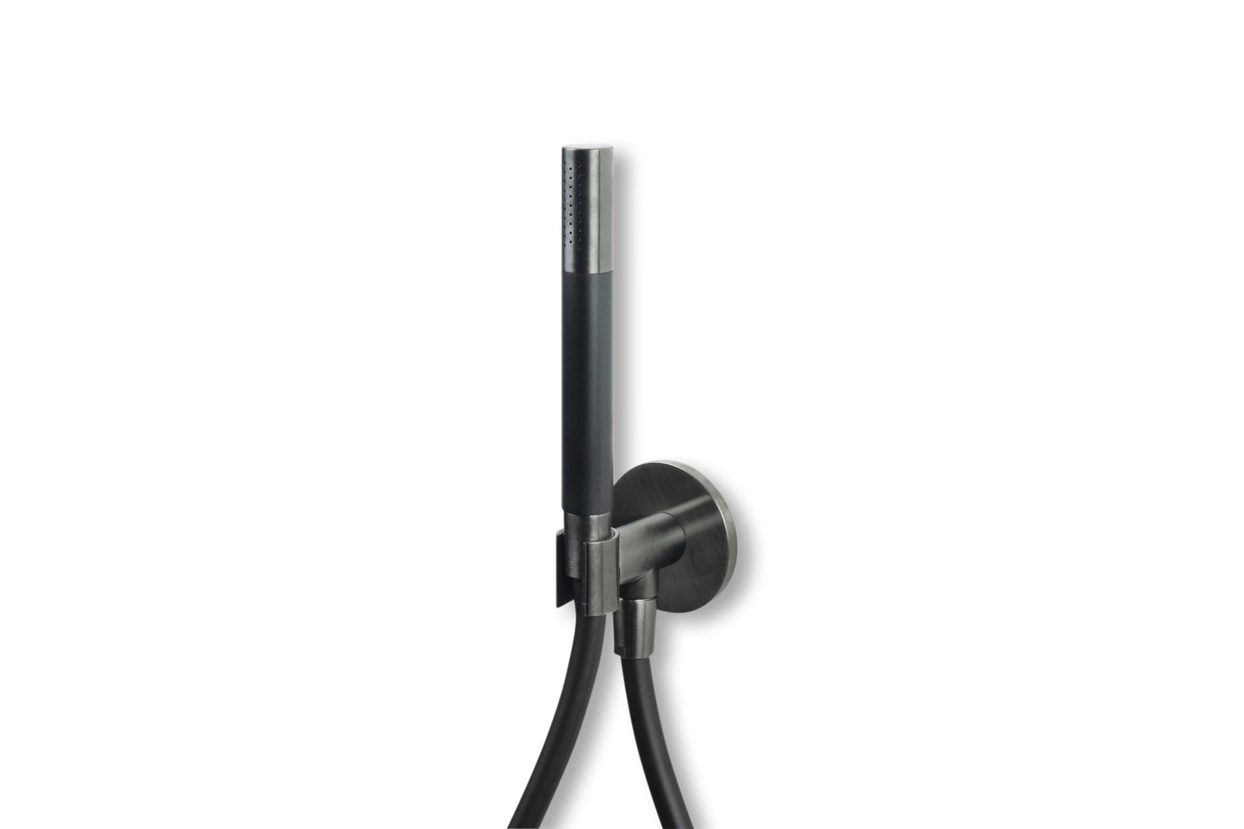 Lagoo - Garda - Handdouchehouder met wanduitlaat, handdouche (staaf) en doucheslang (150 cm) - Geborsteld Gun Metal PVD - G2240GM