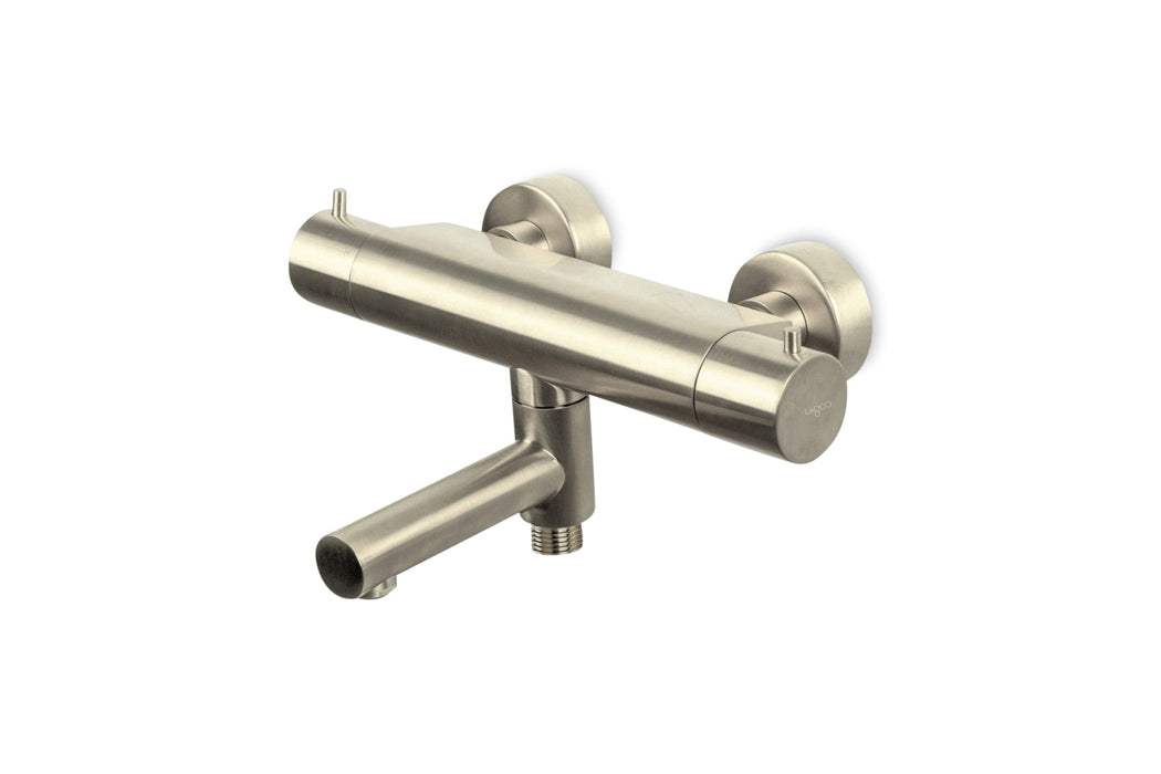 Lagoo - Garda - Thermostatische badmengkraan met uitloop en geintegreerd omstel - Geborsteld Nikkel - G3101BN