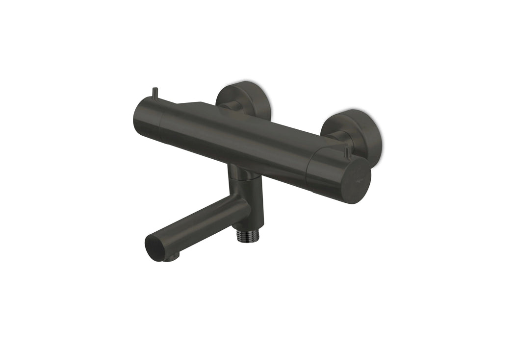 Lagoo - Garda - Thermostatische badmengkraan met uitloop en geintegreerd omstel - Mat Zwart - G3101MB