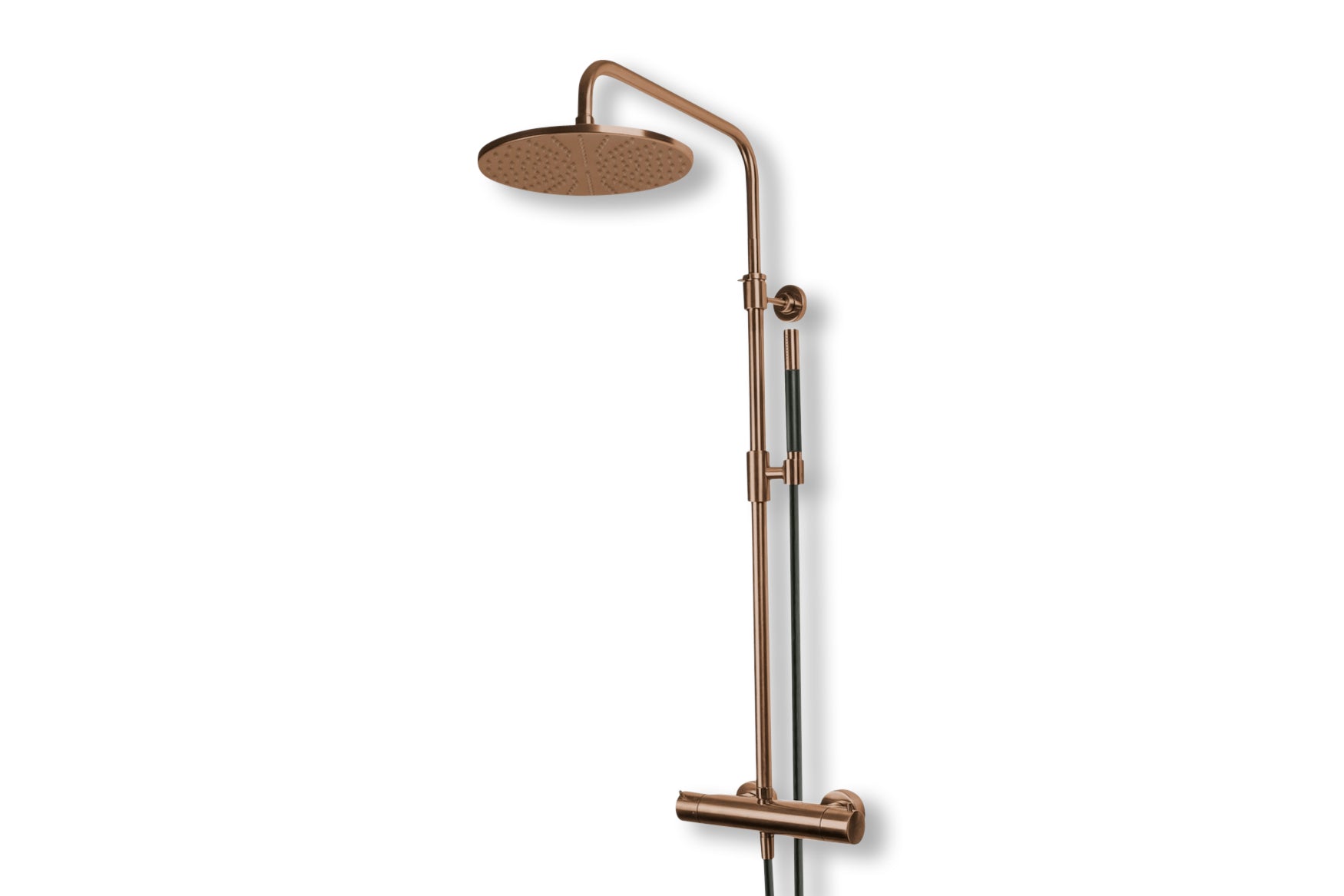 Lagoo - Garda - Thermostatische douche set met hoofddouche (250 mm)  en handdouche (staaf) - Geborsteld Koper PVD - G5201BK