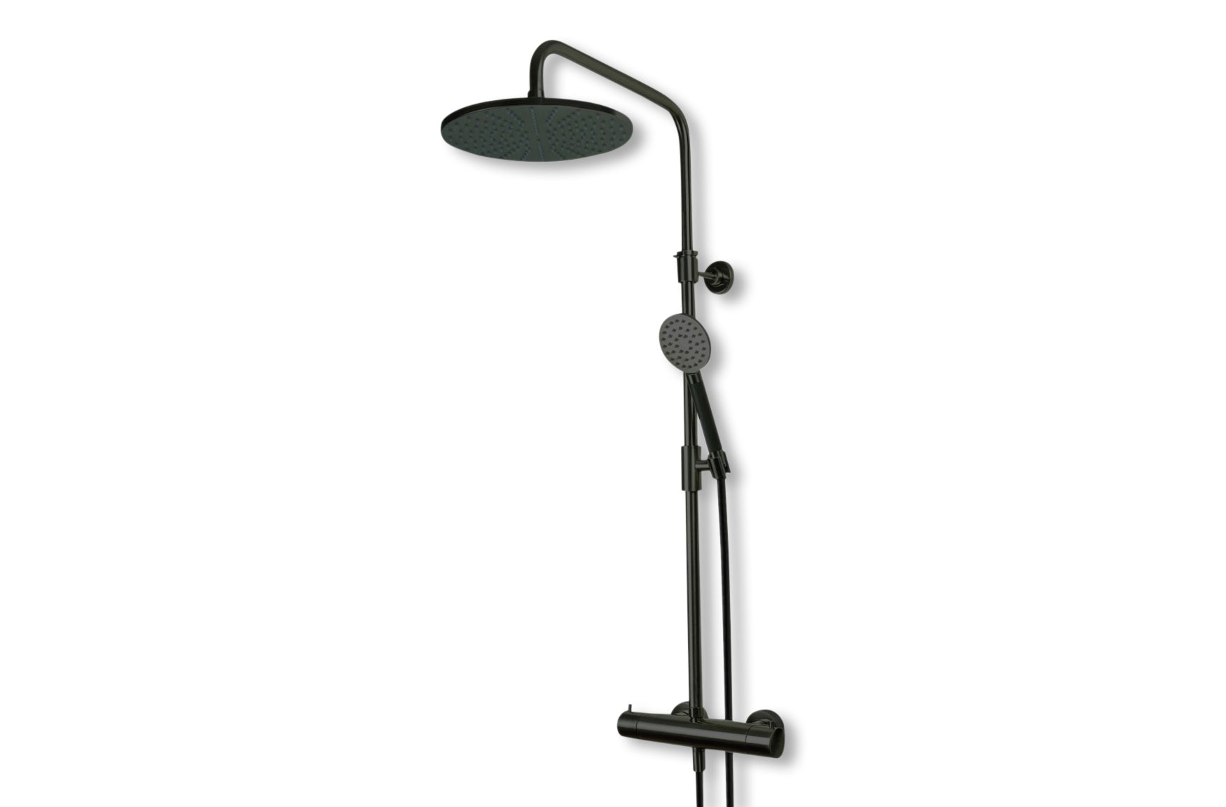 Lagoo - Garda - Thermostatische douche set met hoofddouche (250 mm)  en handdouche (rond) - Mat Zwart - G5203MB