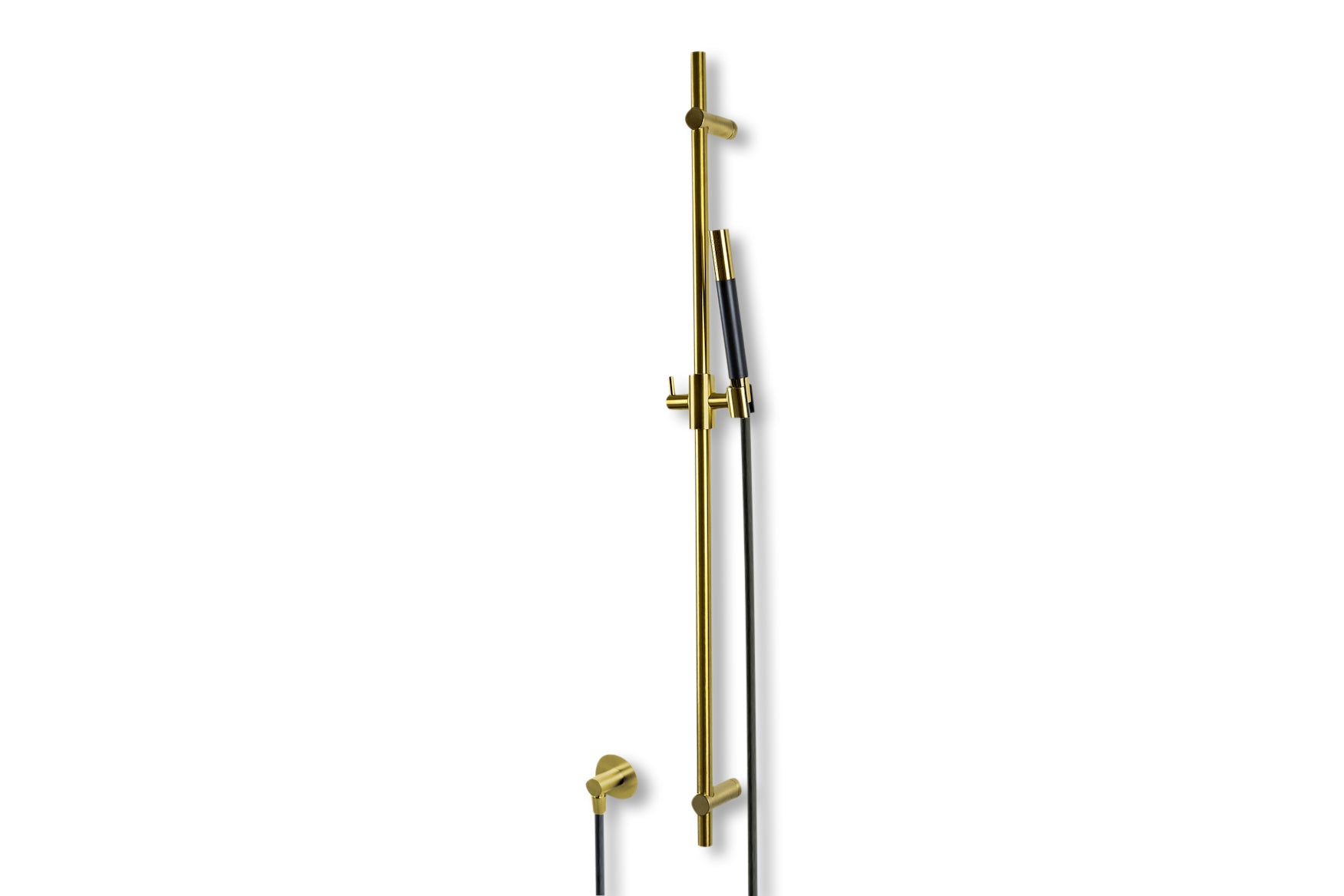 Lagoo - Garda - Glijstang (messing) met wanduitlaat, handdouche (staaf) en doucheslang - Geborsteld Messing PVD - G5210BB