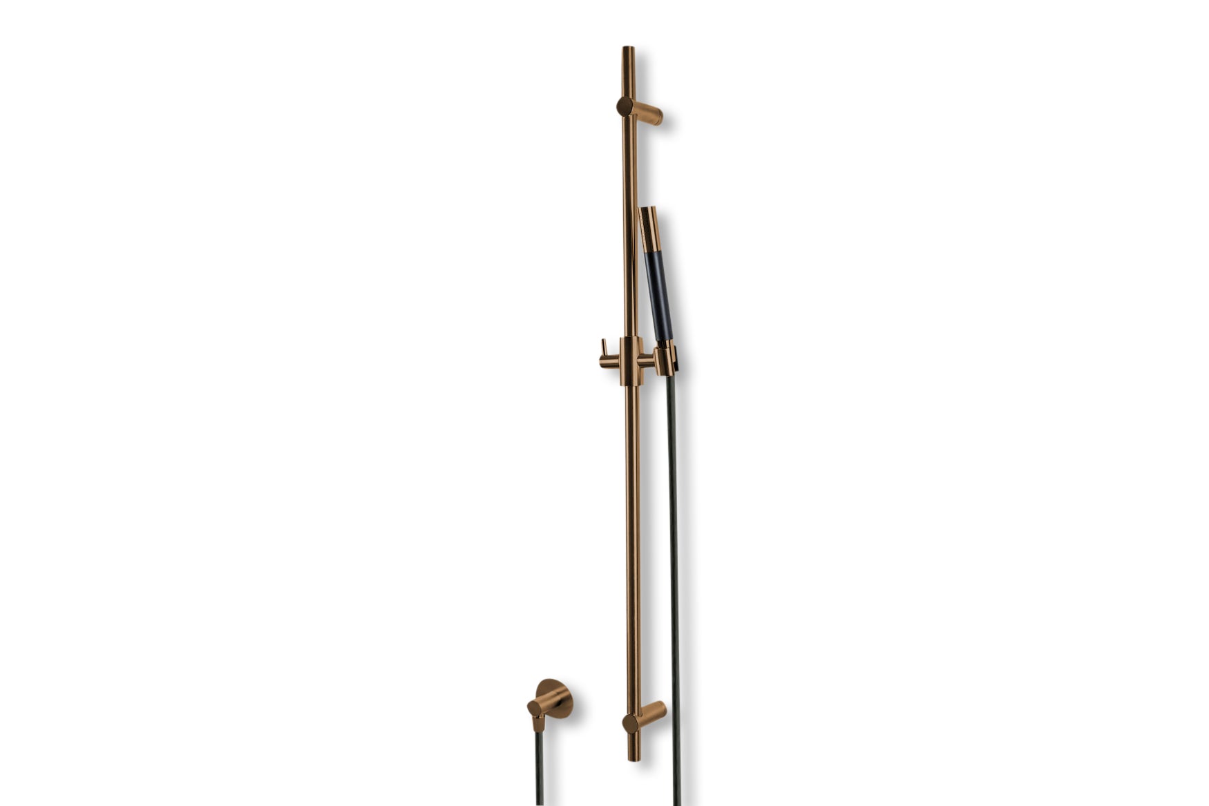 Lagoo - Garda - Glijstang (messing) met wanduitlaat, handdouche (staaf) en doucheslang - Geborsteld Koper PVD - G5210BK