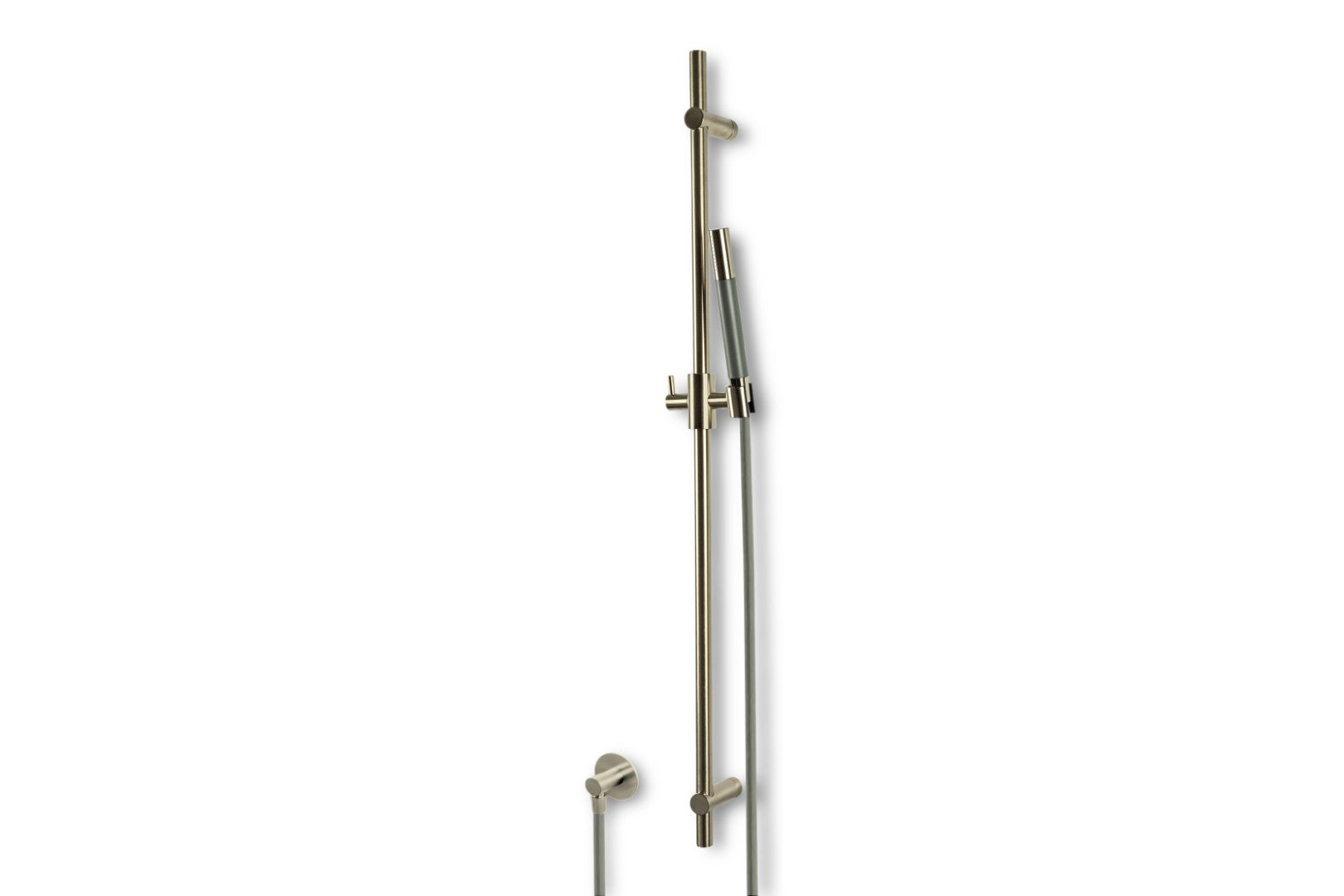 Lagoo - Garda - Glijstang (messing) met wanduitlaat, handdouche (staaf) en doucheslang - Geborsteld Nikkel - G5210BN