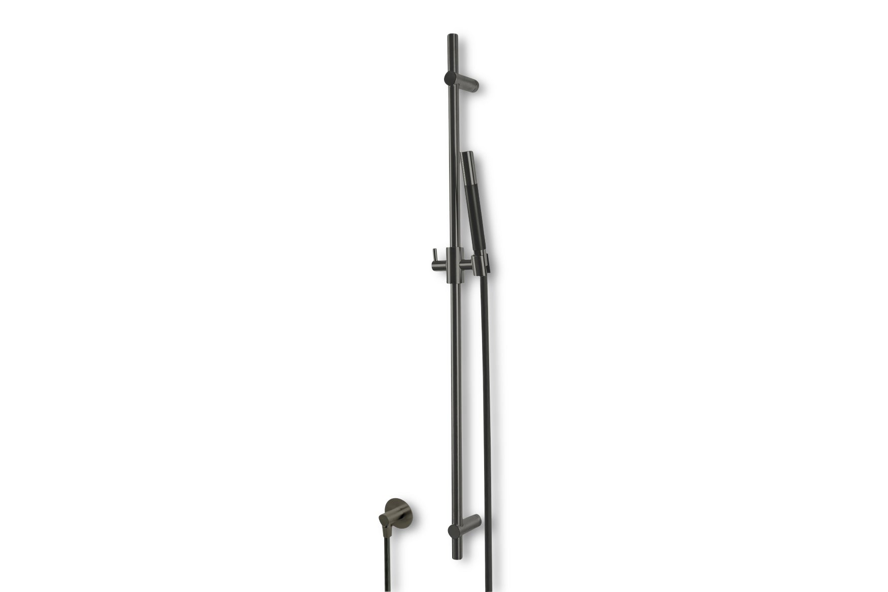 Lagoo - Garda - Glijstang (messing) met wanduitlaat, handdouche (staaf) en doucheslang - Geborsteld Gun Metal PVD - G5210GM