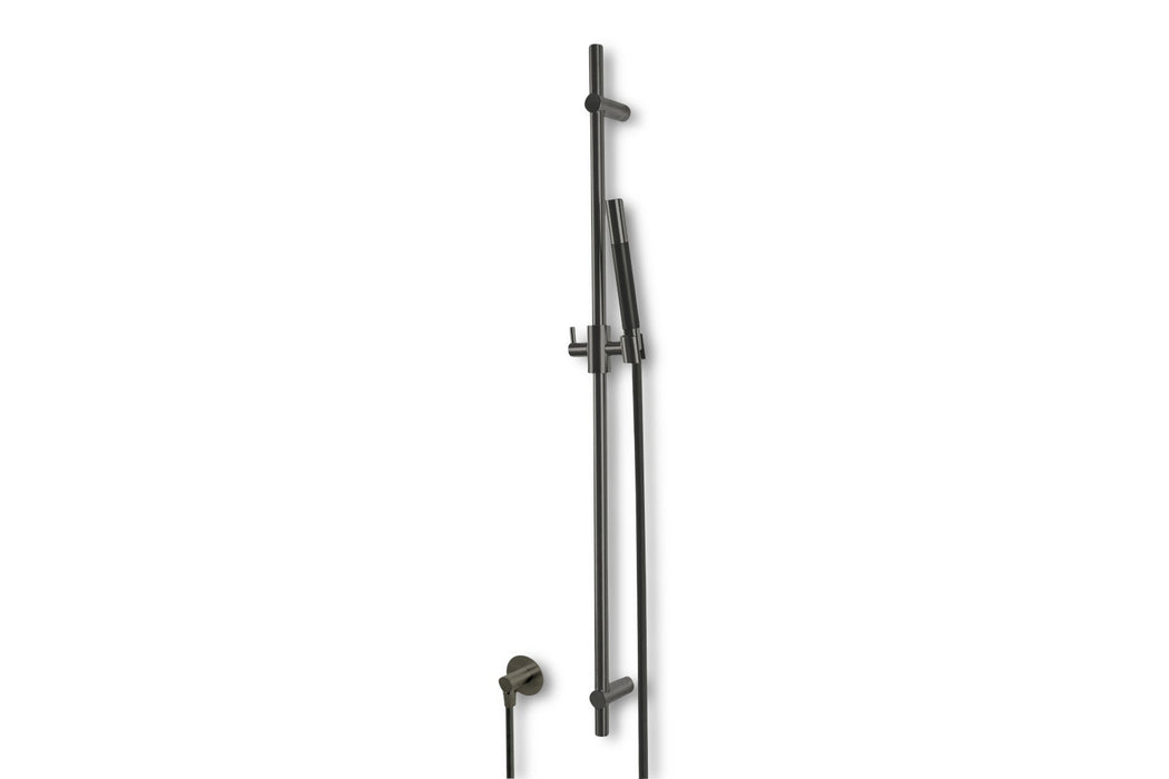Lagoo - Garda - Glijstang (messing) met wanduitlaat, handdouche (staaf) en doucheslang - Geborsteld Gun Metal PVD - G5210GM