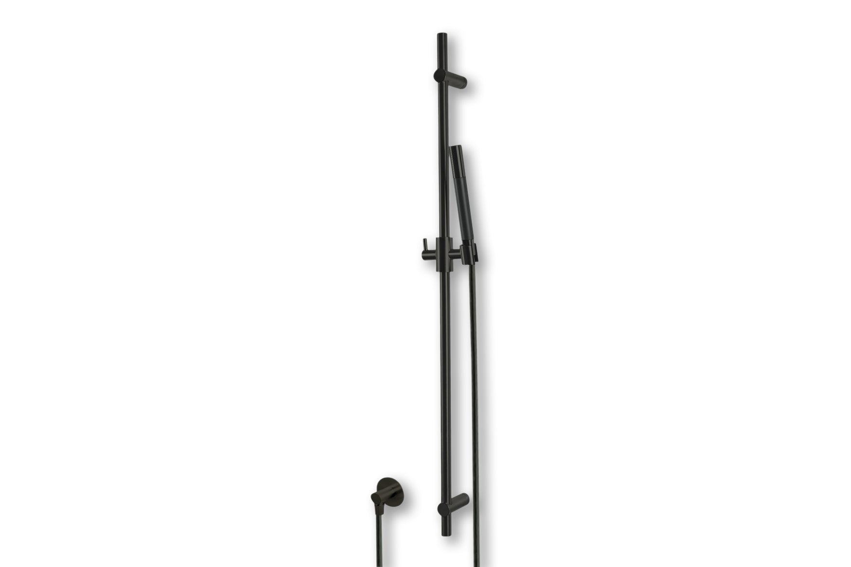 Lagoo - Garda - Glijstang (messing) met wanduitlaat, handdouche (staaf) en doucheslang - Mat Zwart - G5210MB