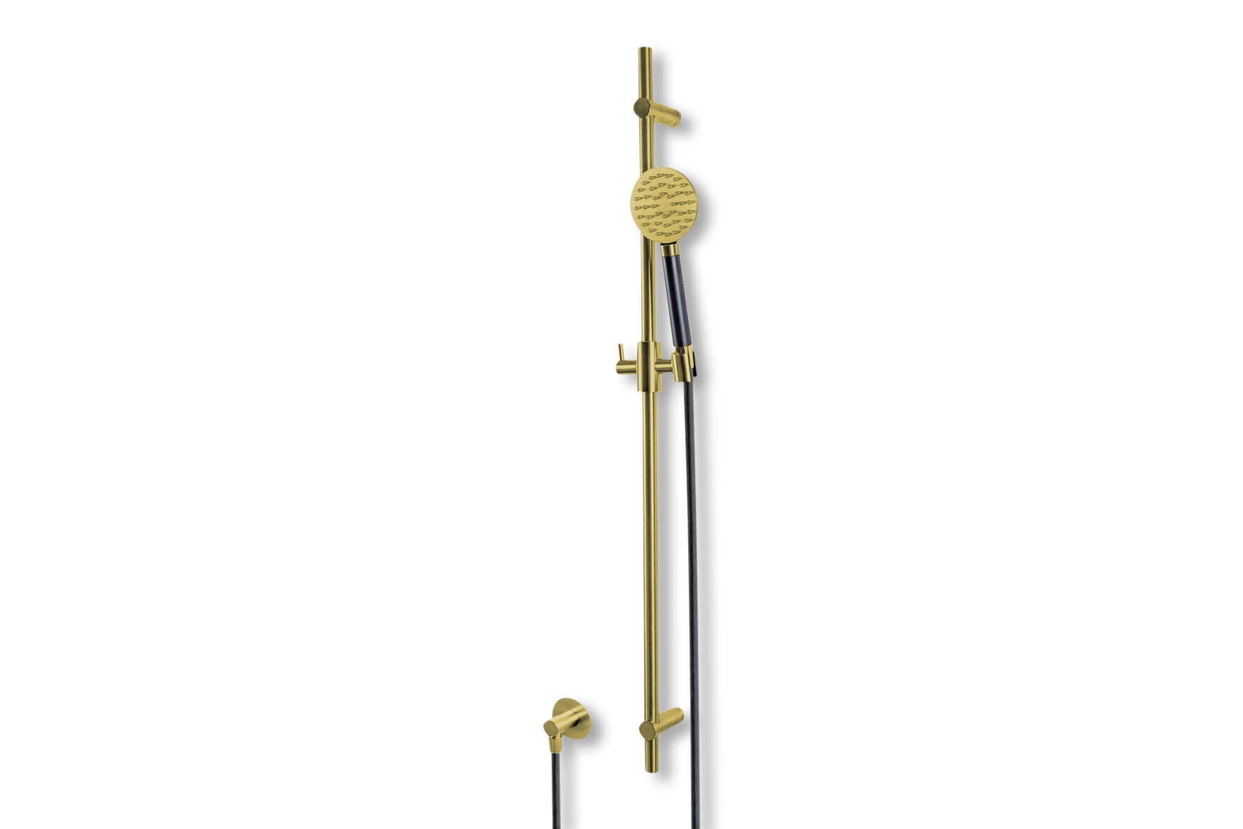 Lagoo - Garda - Glijstang (messing)  met wanduitlaat, handdouche (rond) en doucheslang - Geborsteld Messing PVD - G5212BB