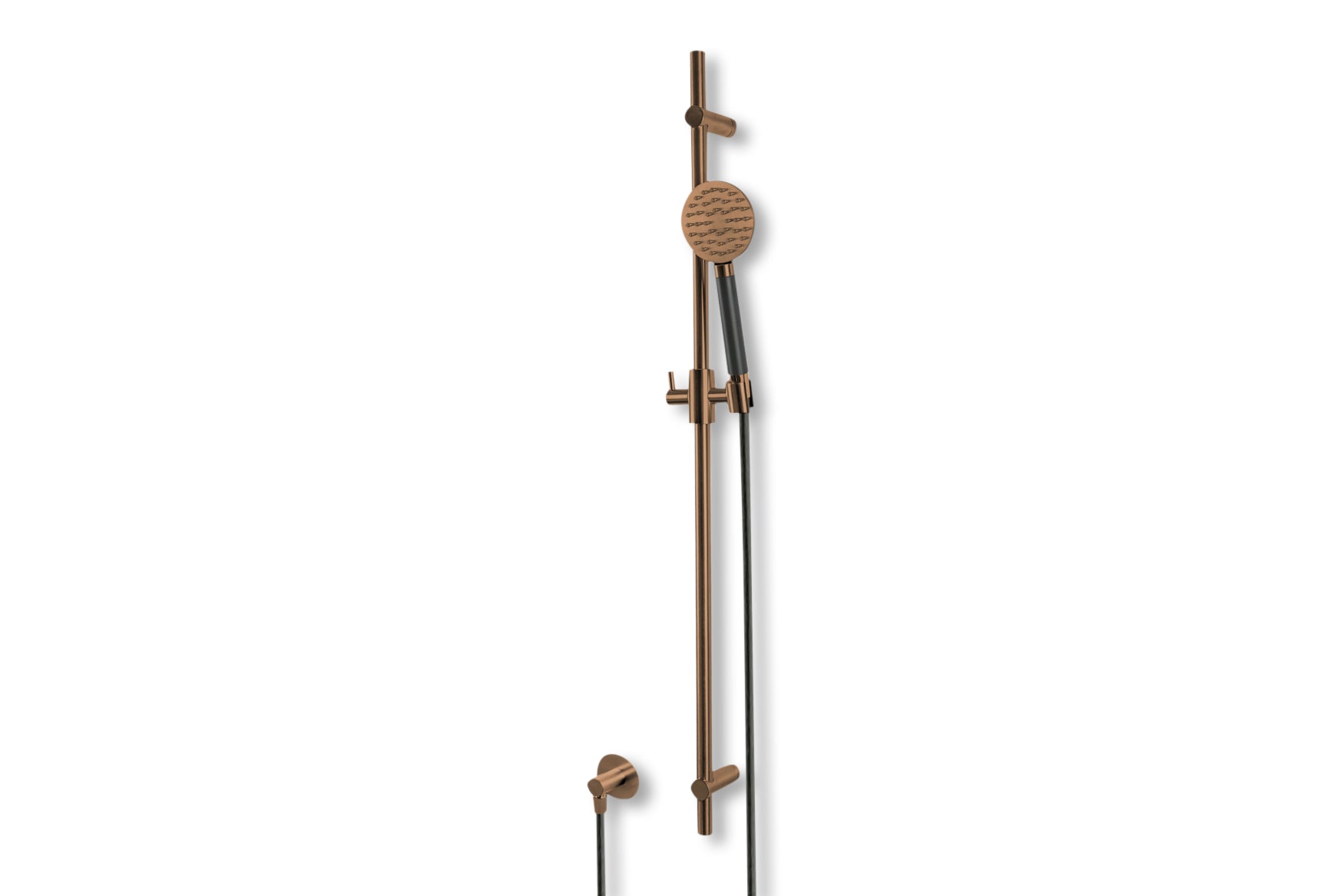 Lagoo - Garda - Glijstang (messing)  met wanduitlaat, handdouche (rond) en doucheslang - Geborsteld Koper PVD - G5212BK