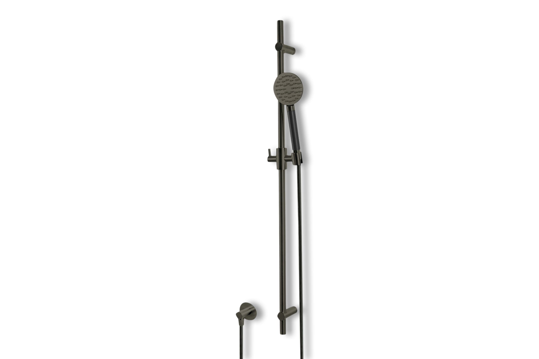 Lagoo - Garda - Glijstang (messing)  met wanduitlaat, handdouche (rond) en doucheslang - Geborsteld Gun Metal PVD - G5212GM