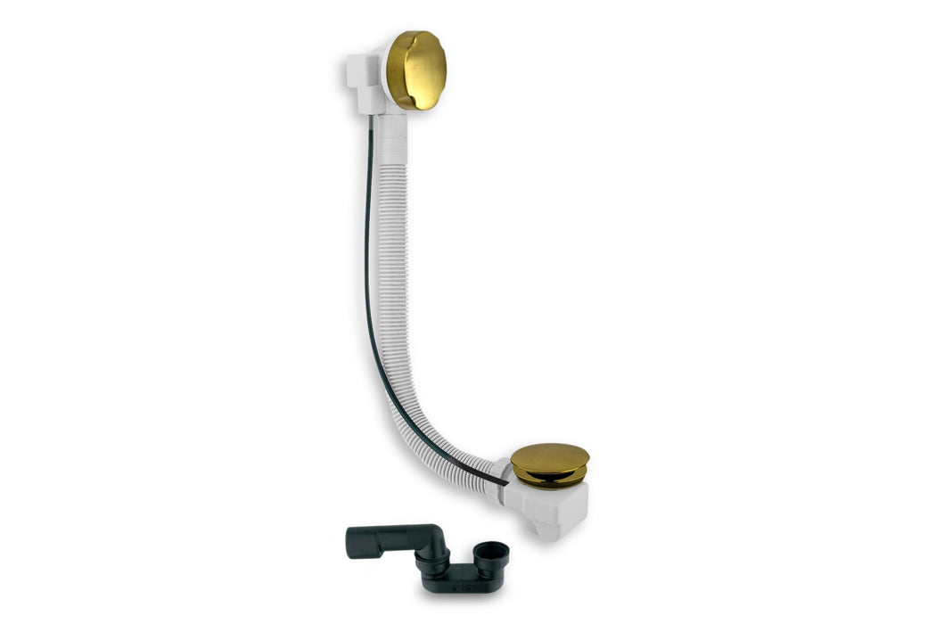 Lagoo - Garda - Badoverloop met clickplug en sifon - Geborsteld Messing PVD - G6120BB