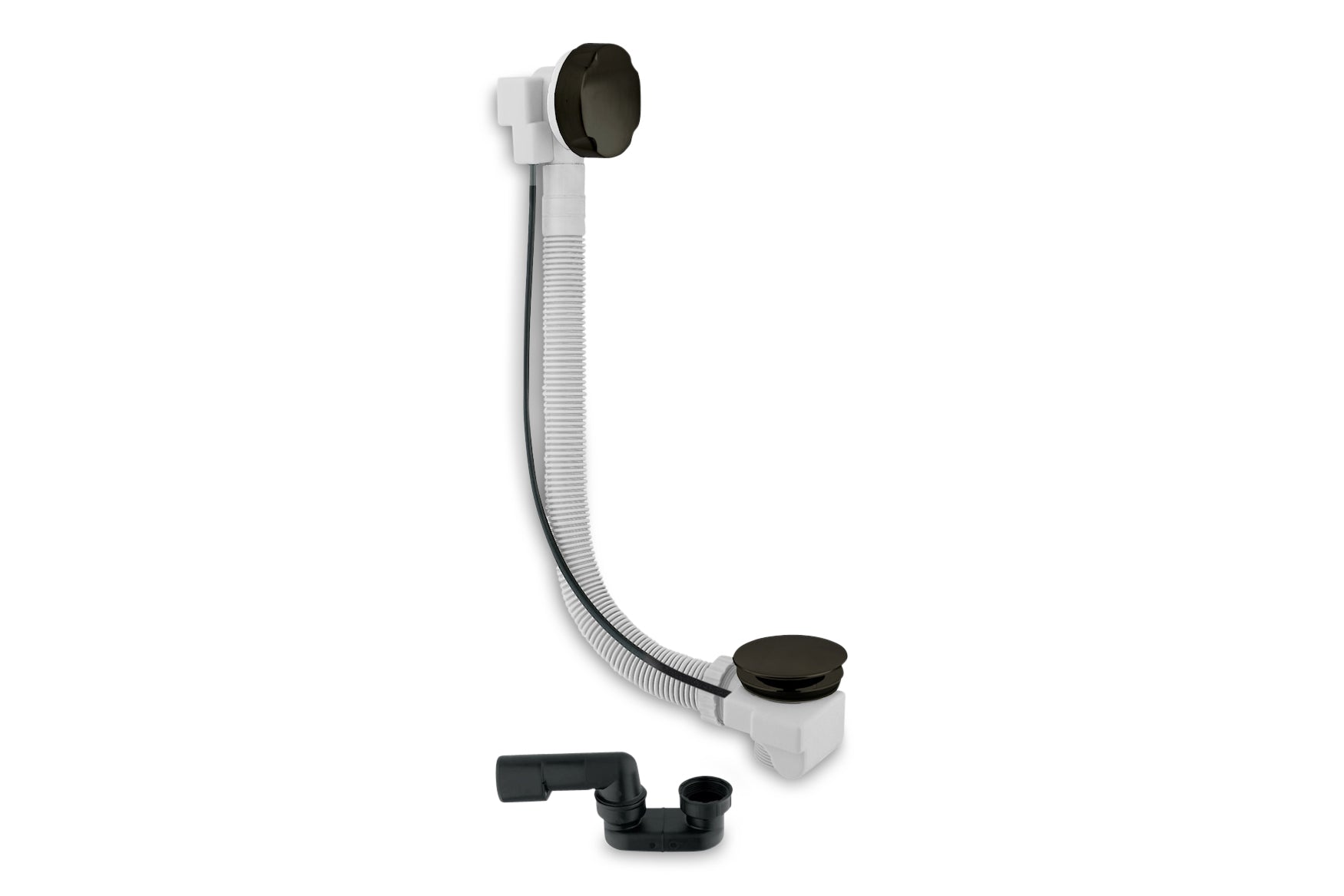Lagoo - Garda - Badoverloop met clickplug en sifon - Mat Zwart - G6120MB
