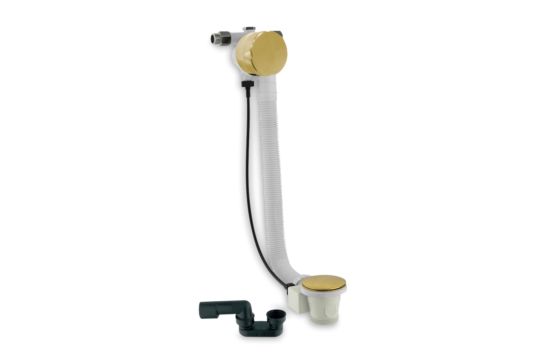 Lagoo - Garda - Badoverloop en vulcombinatie met clickplug en sifon - Geborsteld Messing PVD - G6121BB