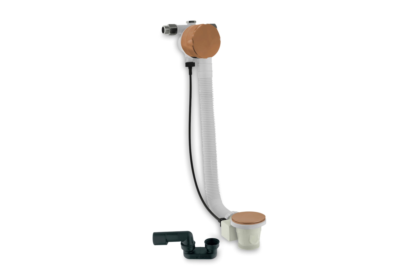 Lagoo - Garda - Badoverloop en vulcombinatie met clickplug en sifon - Geborsteld Koper PVD - G6121BK
