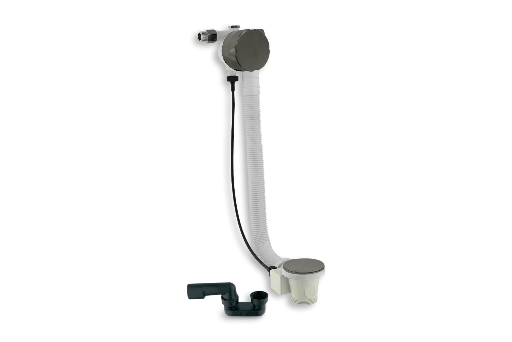 Lagoo - Garda - Badoverloop en vulcombinatie met clickplug en sifon - Geborsteld Gun Metal PVD - G6121GM
