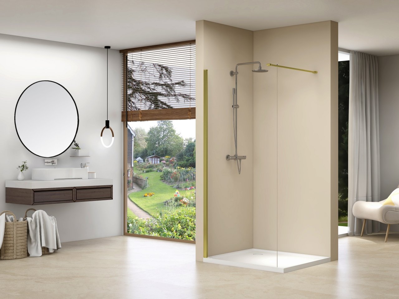 Van Rijn ST01MM inloopdouche 140cm goud - ST01M140M