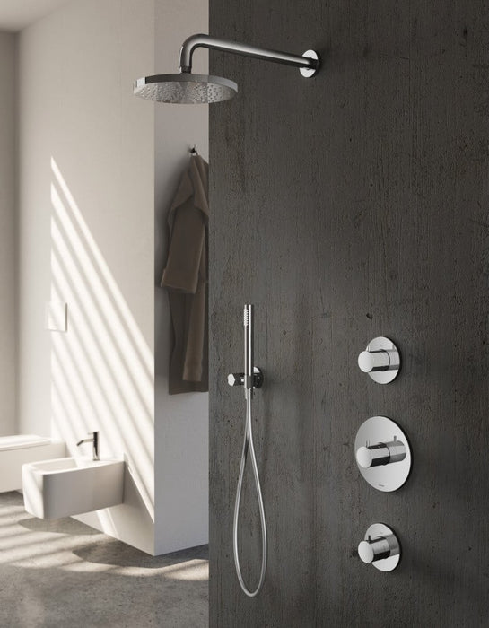 Hotbath IBS1 Buddy inbouw doucheset - staafhanddouche - 30cm hoofddouche - plafondbuis 15cm - glijstang - Geborsteld Nikkel