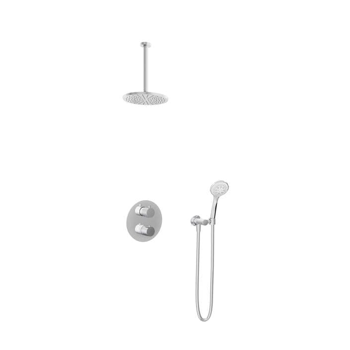 Hotbath IBS1A Buddy inbouw doucheset - ronde 3 standen handdouche - 20cm hoofddouche - plafondbuis 30cm - zonder glijstang - Chroom
