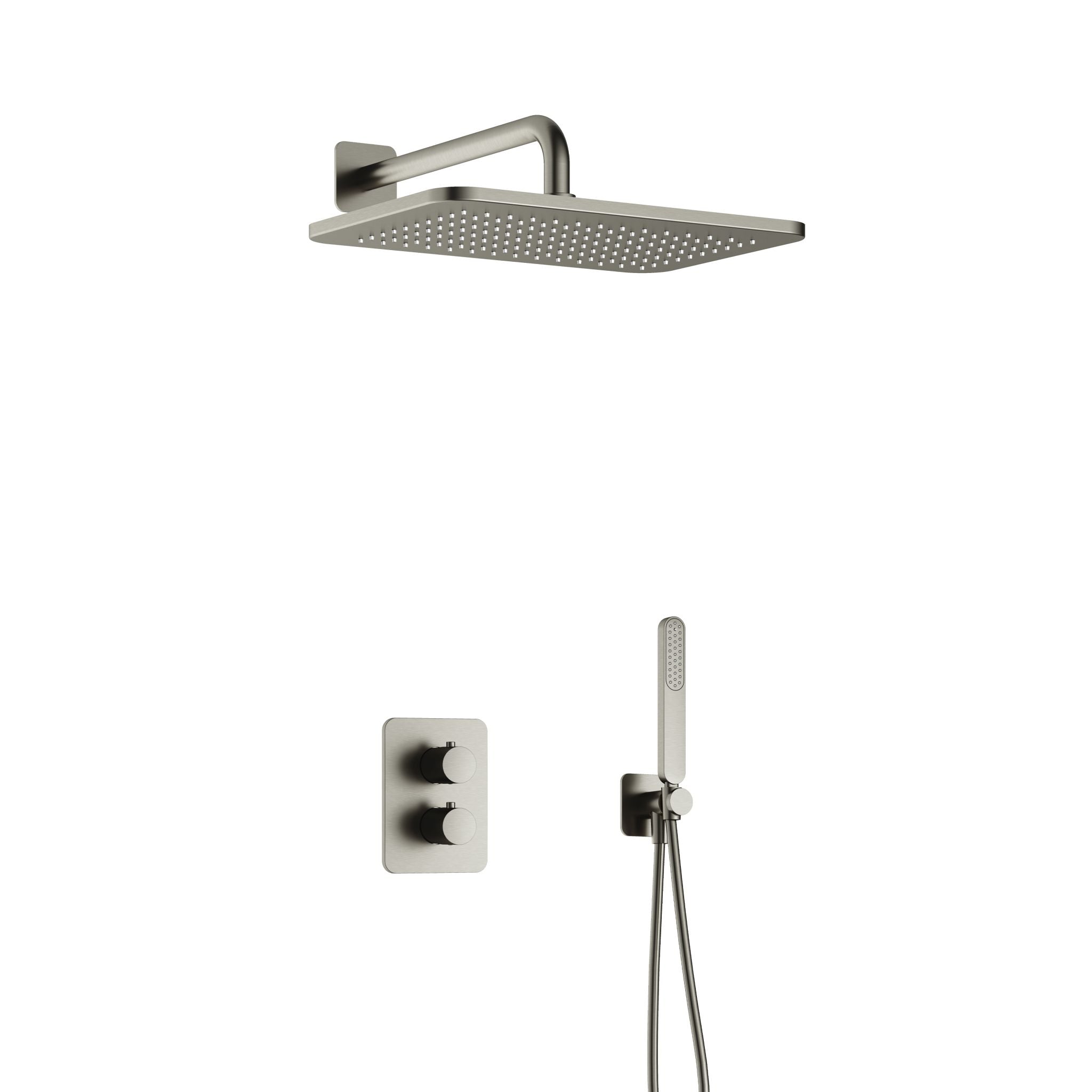 Hotbath Gal IBS40A inbouw doucheset met 2-weg stop-omstel met gl106 - Geborsteld Nikkel