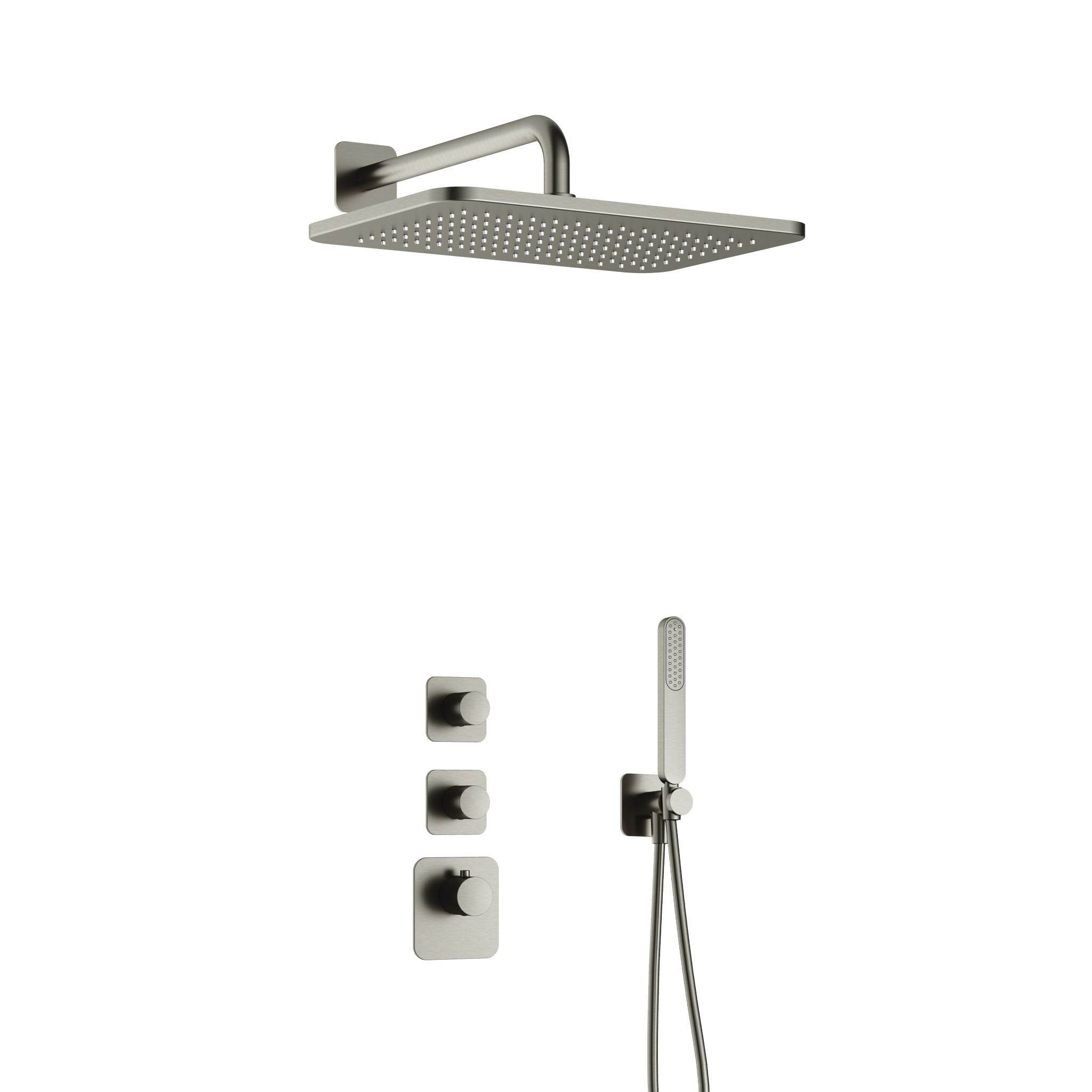 Hotbath Gal IBS40 inbouw doucheset High Flow met 2 stopkranen met gl106 - Geborsteld Nikkel