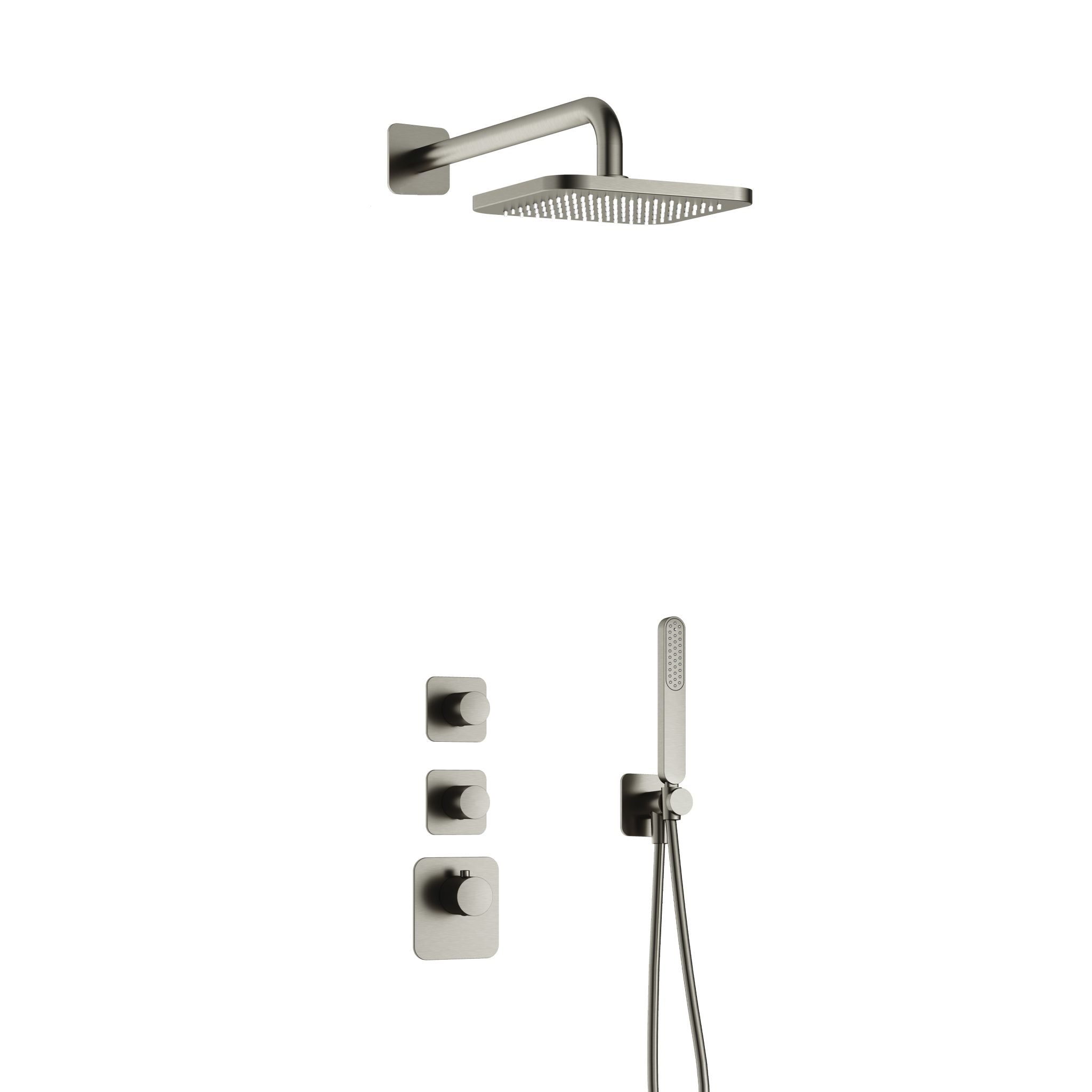 Hotbath Gal IBS40 inbouw doucheset High Flow met 2 stopkranen - Geborsteld Nikkel