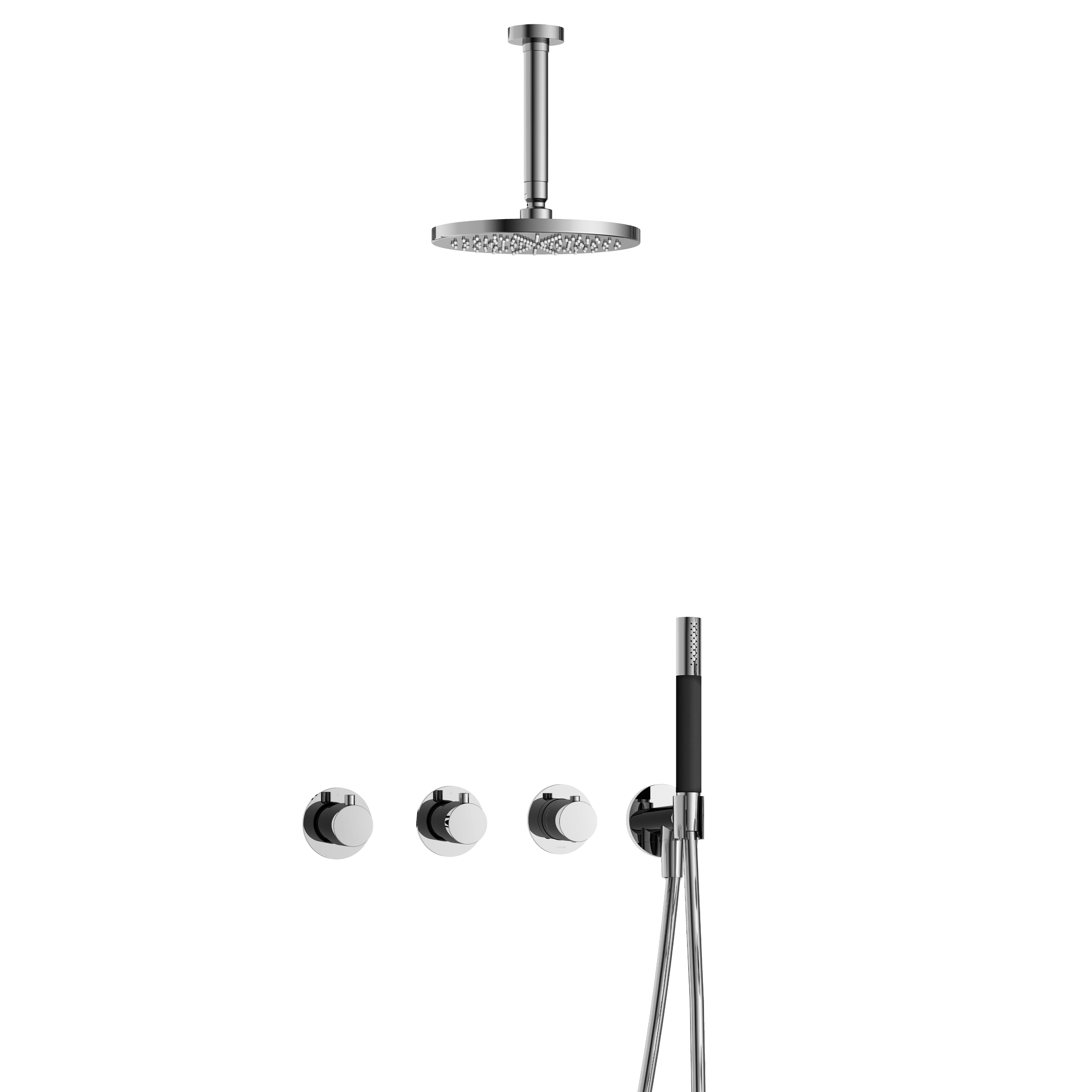 Hotbath Cobber IBS70 inbouw doucheset - staafhanddouche - 25cm hoofddouche - 15cm plafondbuis - wandhouder - Chroom