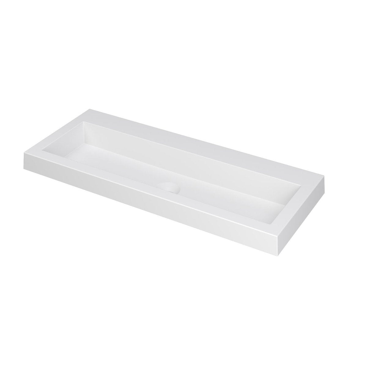 Ink Dock meubelwastafel 100x40cm polystone - zonder kraangat - mat wit