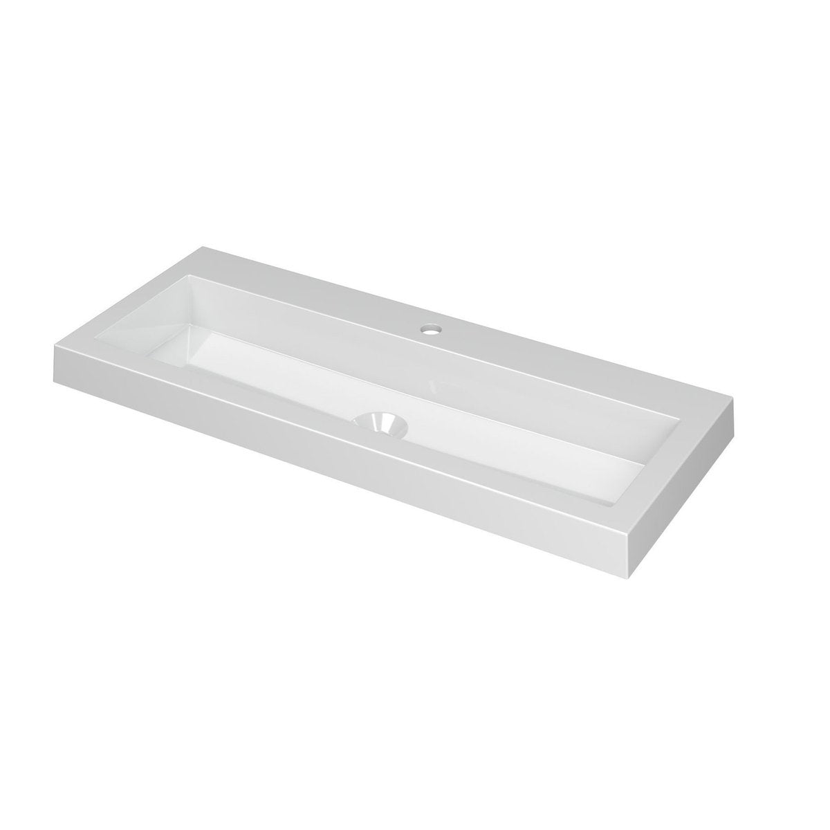Ink Dock meubelwastafel 100x40cm polystone - 1 kraangat - glans wit