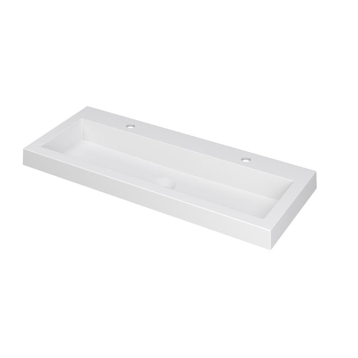 Ink Dock Wastafel Quartz met 2 kraangaten - Quartz Beton - 100x40 cm