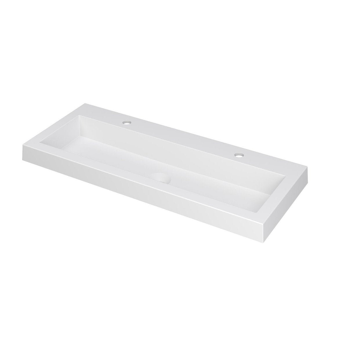 Ink Dock meubelwastafel 100x40cm polystone - 2 kraangaten - mat wit