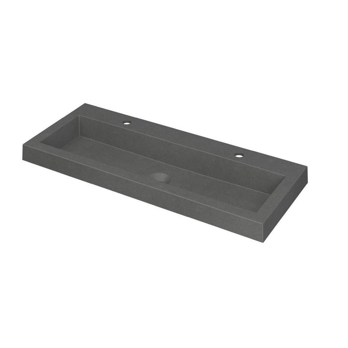 Ink Dock Wastafel Quartz met 2 kraangaten - Quartz Beton - 100x40 cm