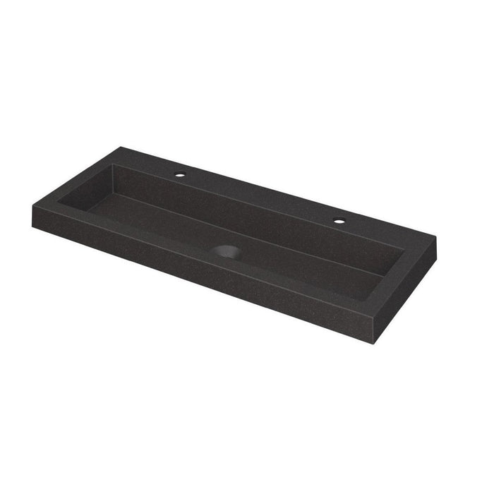 Ink Dock Wastafel Quartz met 2 kraangaten - Quartz grijs - 100x40 cm - 3415122