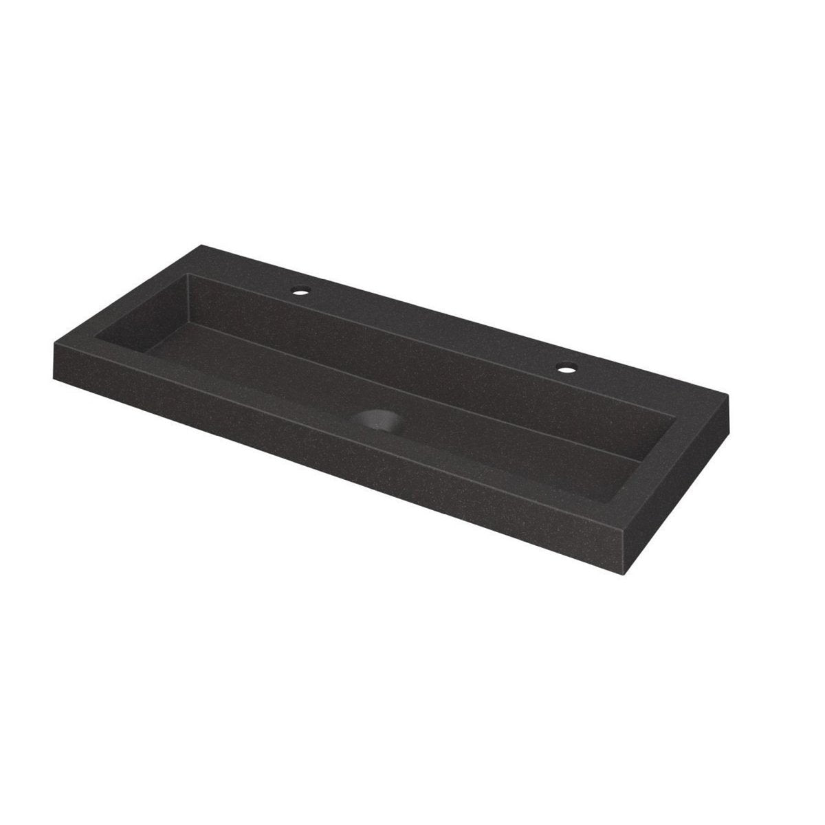 Ink Dock meubelwastafel 100x40cm quartz - 2 kraangaten - zwart