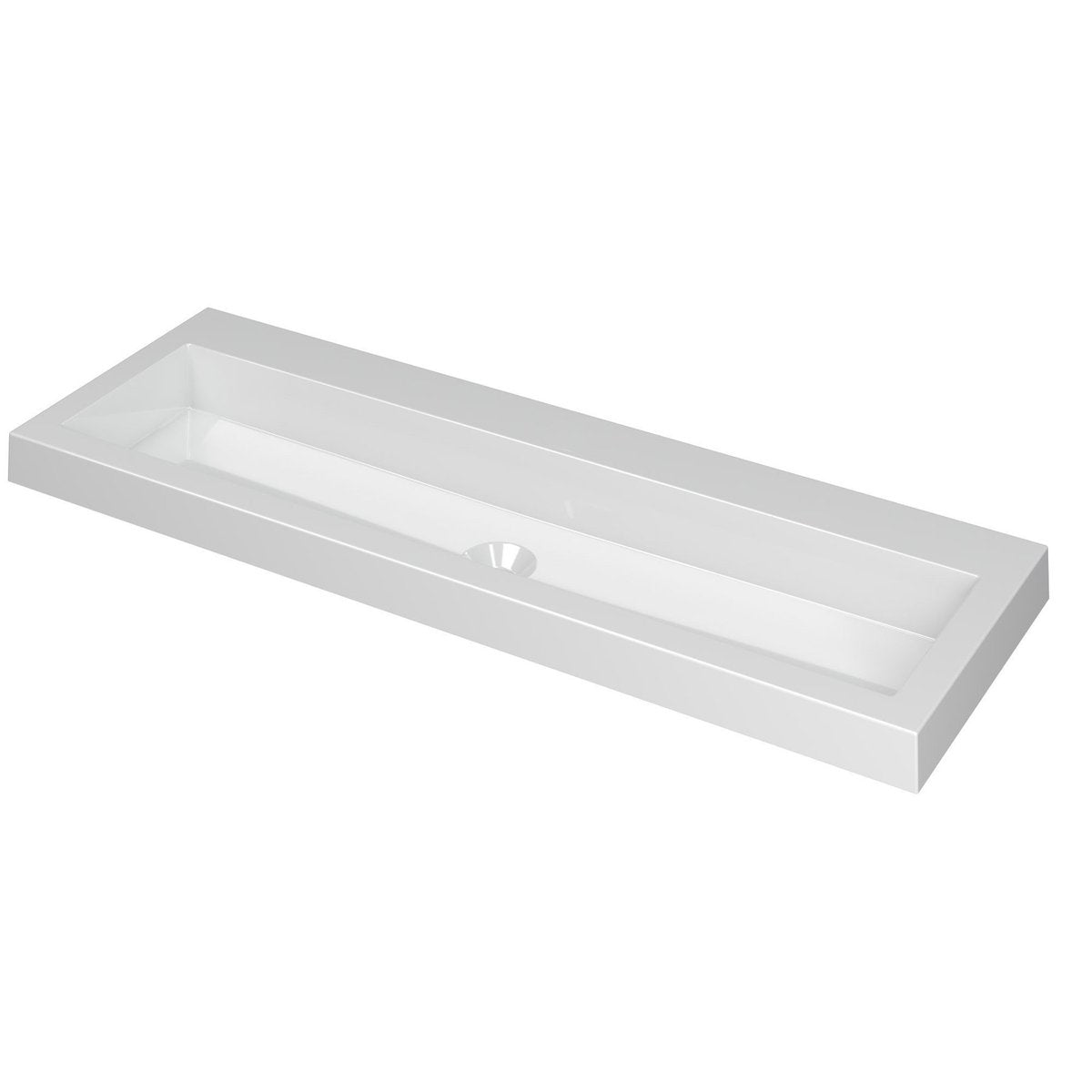 Ink Dock meubelwastafel 120x40cm polystone - zonder kraangat - glans wit