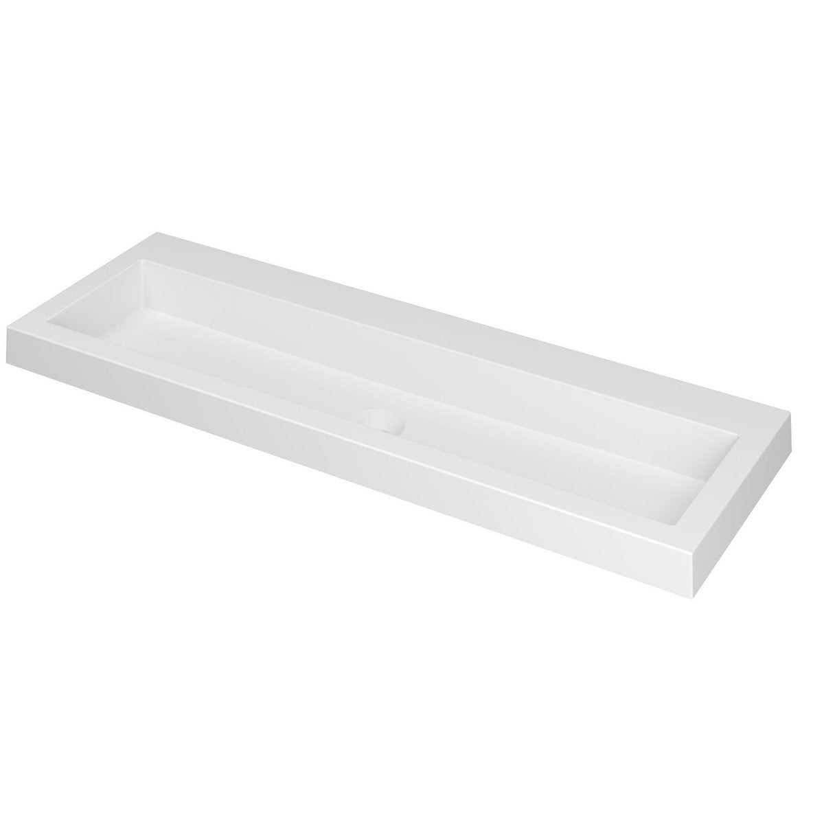 Ink Dock meubelwastafel 120x40cm polystone - zonder kraangat - mat wit