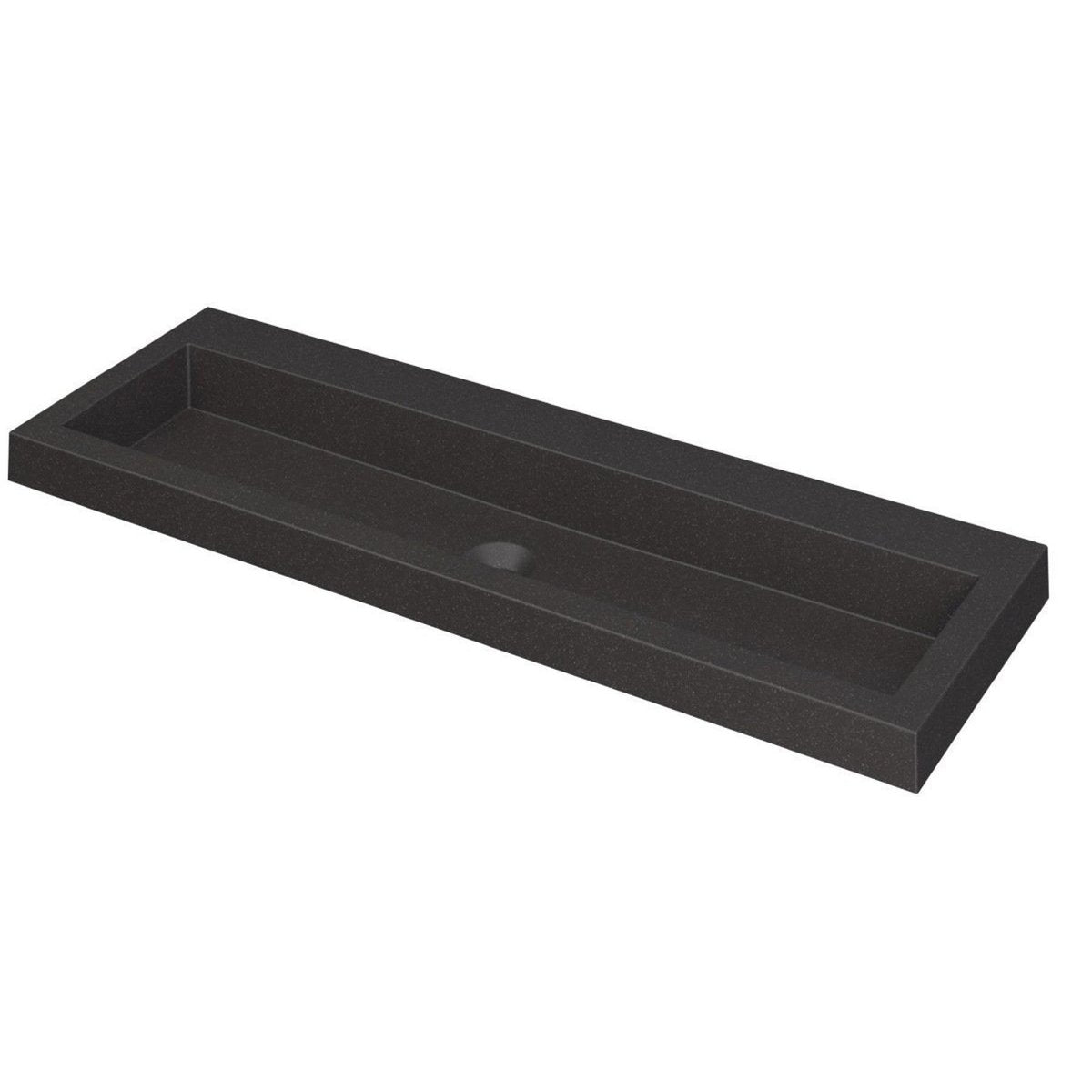 Ink Dock meubelwastafel 120x40cm quartz - zonder kraangat - zwart