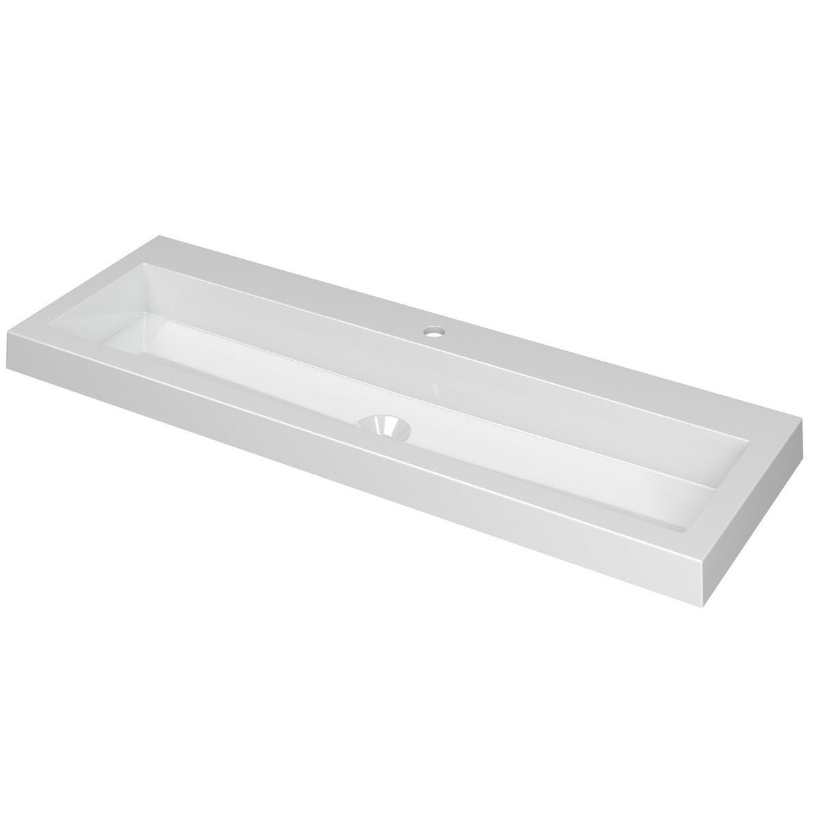 Ink Dock meubelwastafel 120x40cm polystone - 1 kraangat - glans wit
