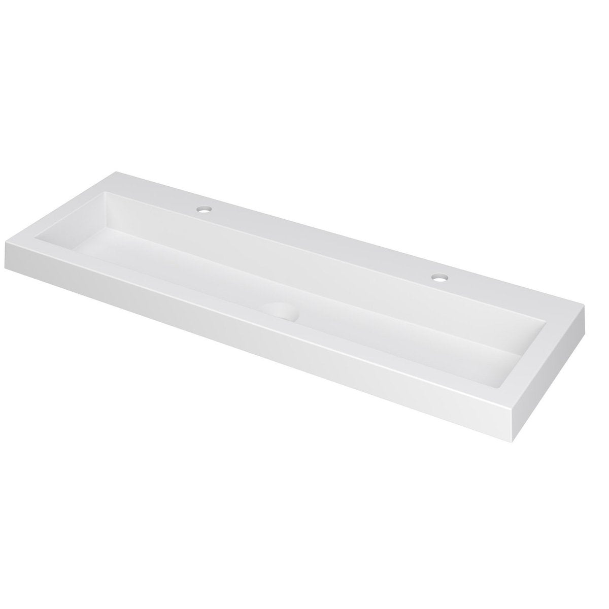Ink Dock meubelwastafel 120x40cm polystone - 2 kraangaten - mat wit