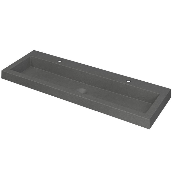 Ink Dock Wastafel Quartz met 2 kraangaten - Quartz zwart - 120x40cm - 3415232