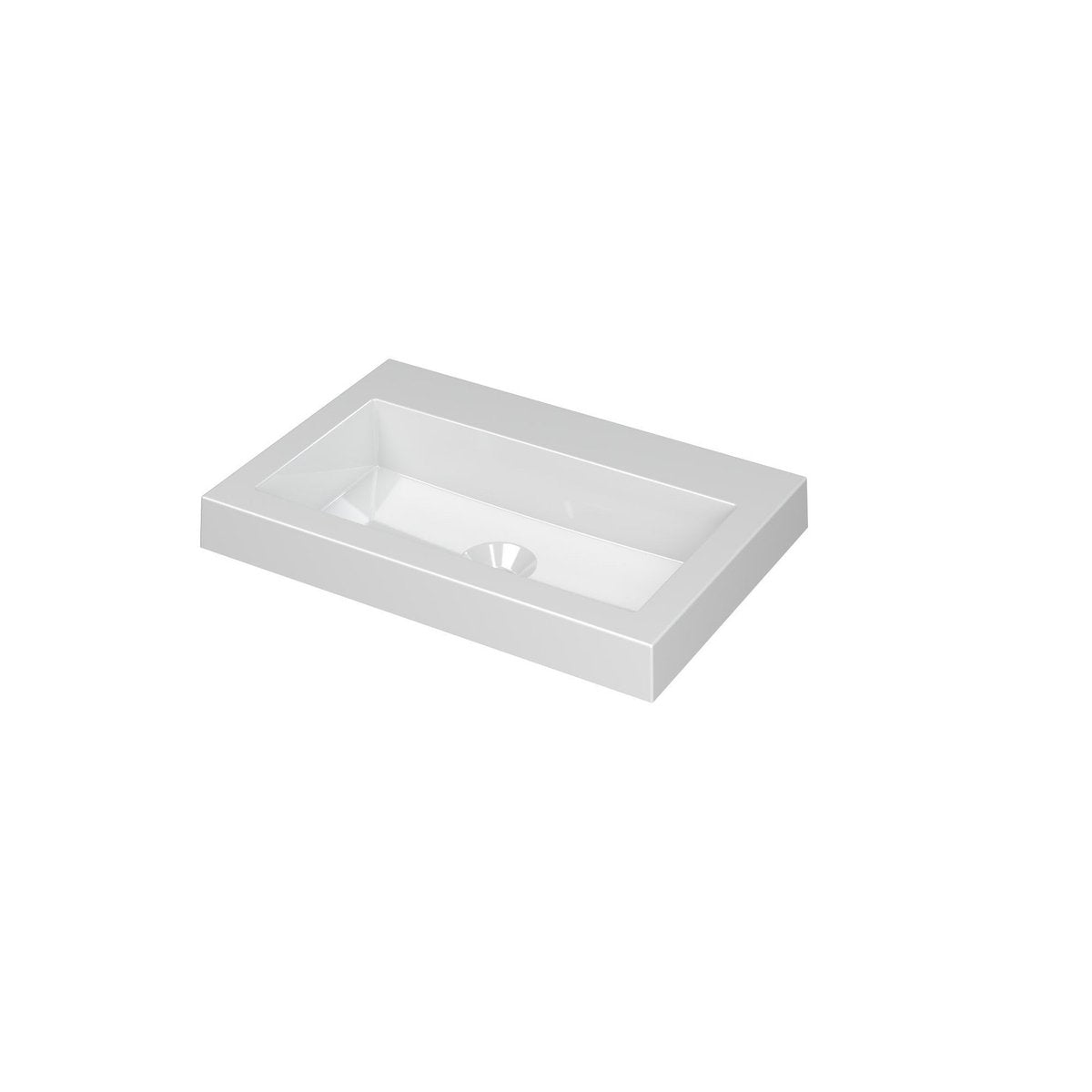 Ink Dock meubelwastafel 60x40cm polystone - zonder kraangat - glans wit