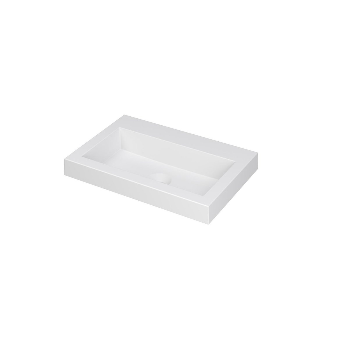 Ink Dock meubelwastafel 60x40cm polystone - zonder kraangat - mat wit