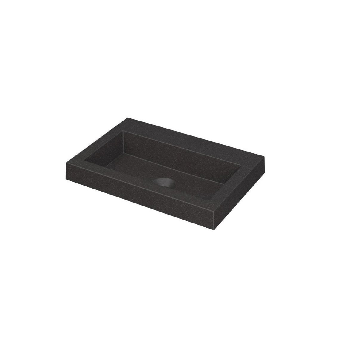 Ink Dock meubelwastafel 60x40cm quartz - zonder kraangat - zwart